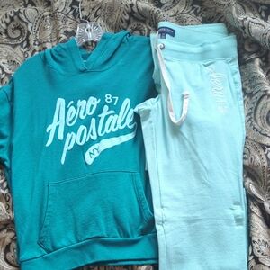 Aeropostale Turquoise Hoodie and Light Blue Joggers